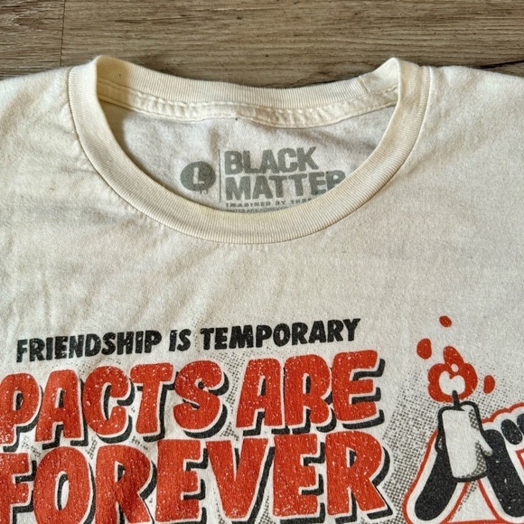 Black Matter Satan Lucifer goat t shirt pacts are forever men L - Picture 4 of 4